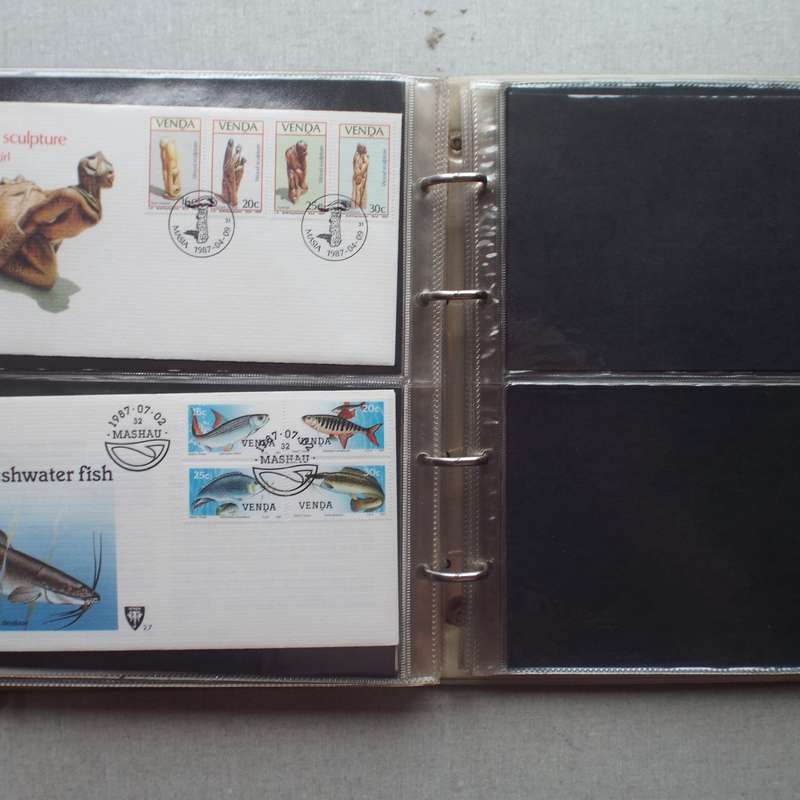 FDC Album - 20 Double-sided Album Pages - Includes Venda FDC's, Collectors Cards