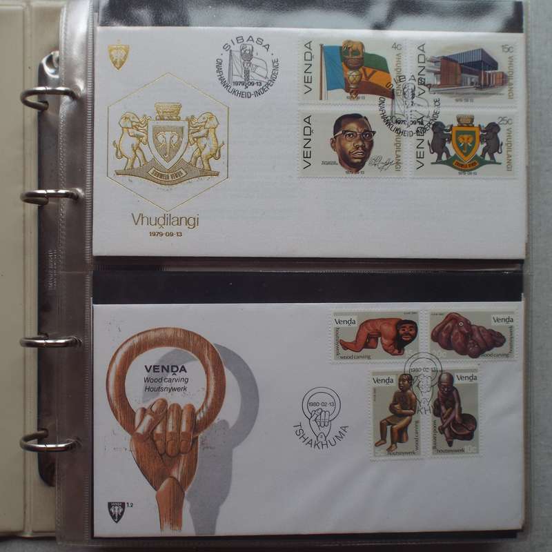 FDC Album - 20 Double-sided Album Pages - Includes Venda FDC's, Collectors Cards