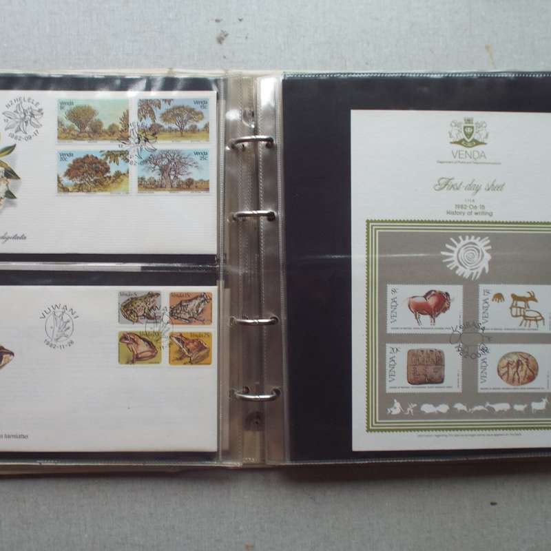 FDC Album - 20 Double-sided Album Pages - Includes Venda FDC's, Collectors Cards