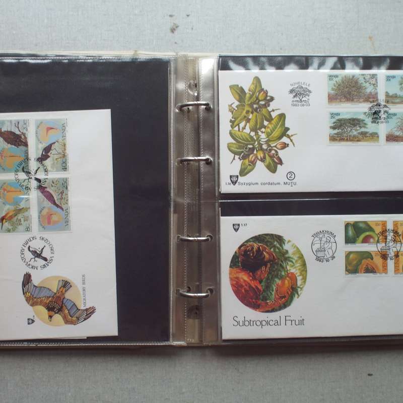 FDC Album - 20 Double-sided Album Pages - Includes Venda FDC's, Collectors Cards