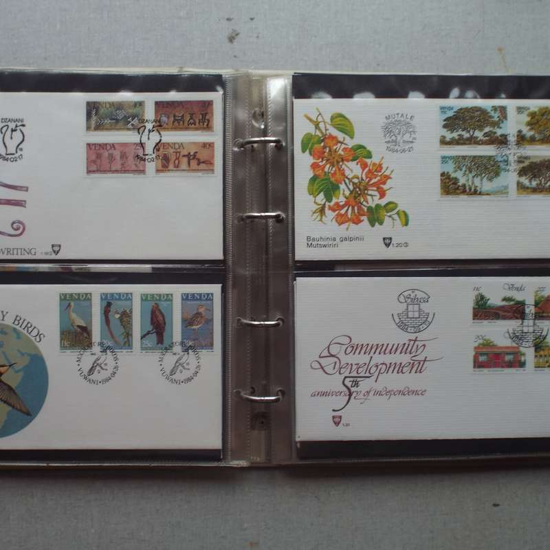 FDC Album - 20 Double-sided Album Pages - Includes Venda FDC's, Collectors Cards