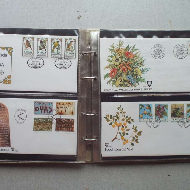 FDC Album - 20 Double-sided Album Pages - Includes Venda FDC's, Collectors Cards