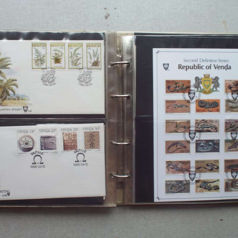 FDC Album - 20 Double-sided Album Pages - Includes Venda FDC's, Collectors Cards