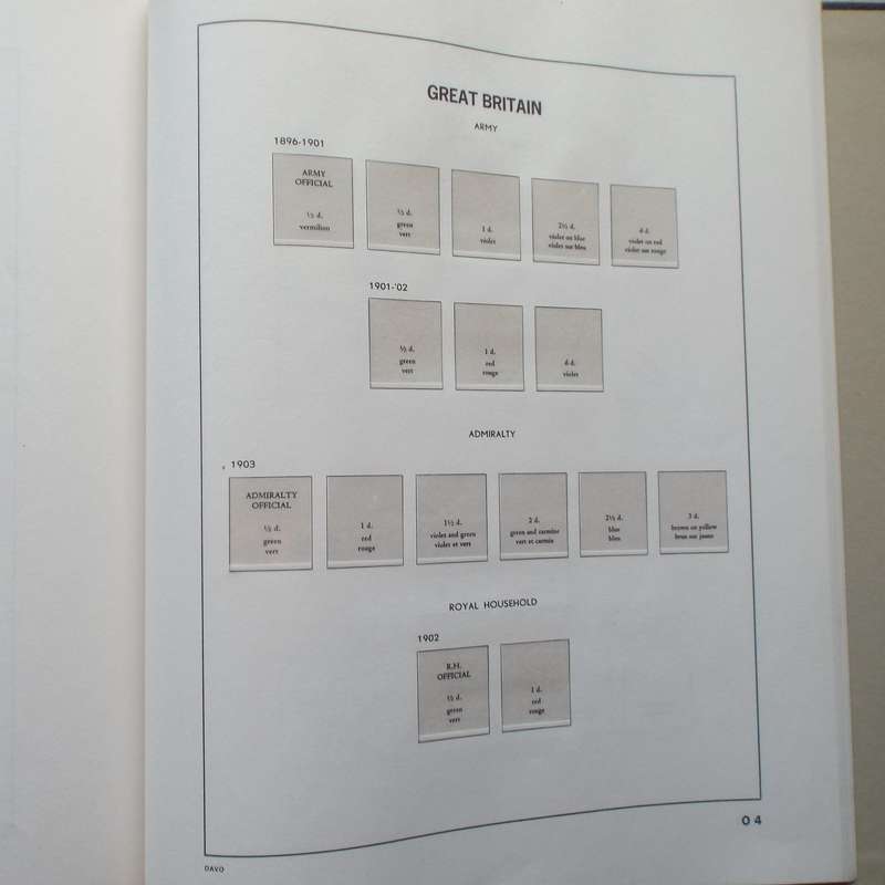 Davo Stamp Album - Great Britain for the period QV 1840 to QEII 1978