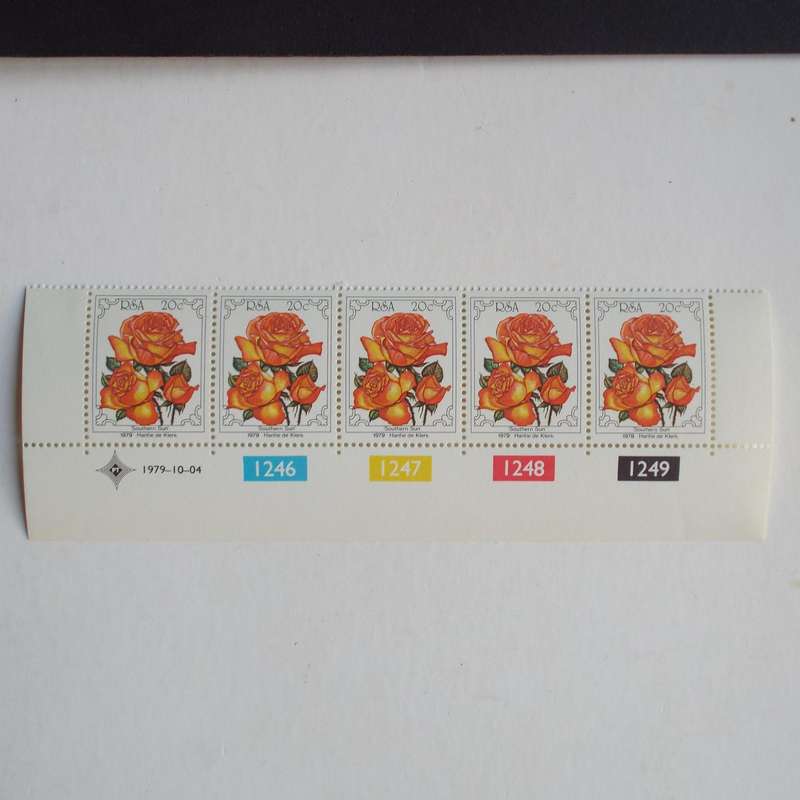 RSA - 1979 Rose Convention - 20c Southern Sun - Control Strip with Flaw - MNH