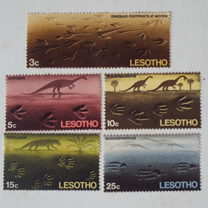LESOTHO - 1970 Prehistoric Footprints - Full Set of Singles - Unused