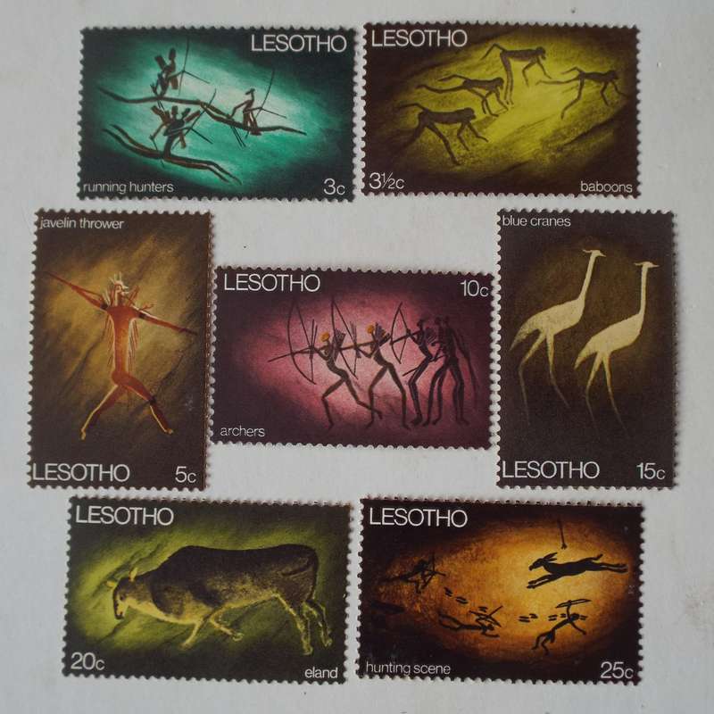 Lesotho - 1968 Rock Paintings - Full Set of Singles - UMM