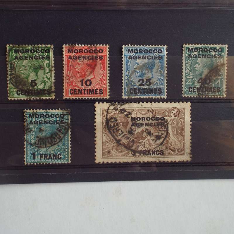 Morocco Agencies - 1917 KGV Ovpt - Selection of Singles - Used