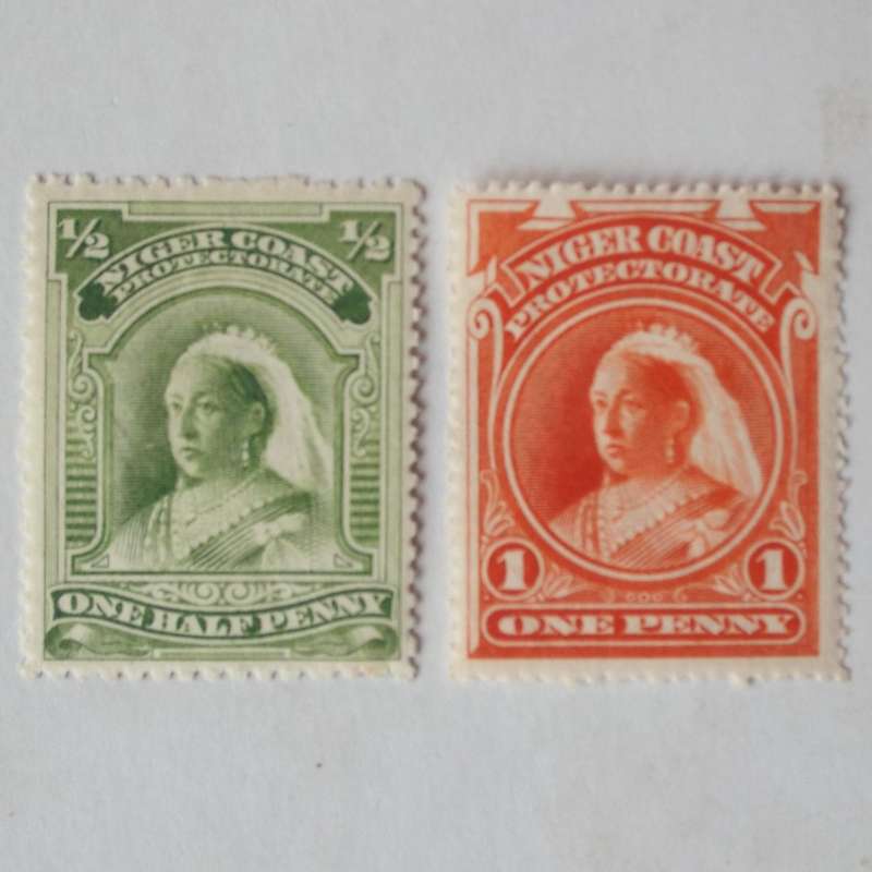 Niger Coast Protectorate - 1894 Defin Issue "QV" - 1/2d & 1d - Singles - Unused