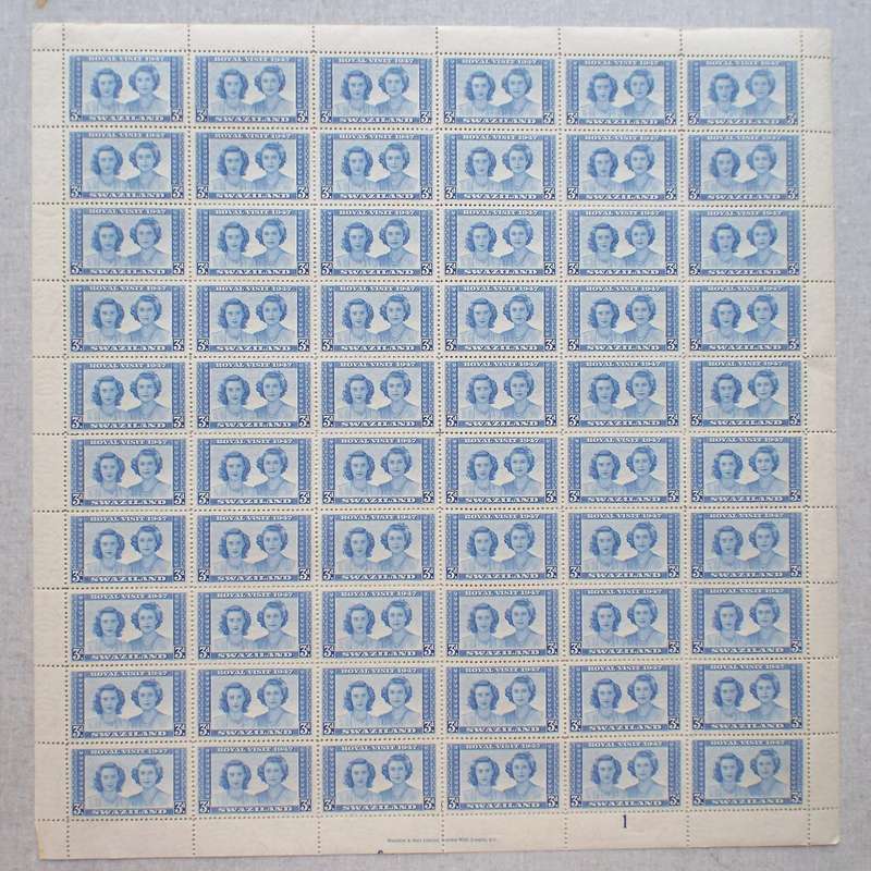 Swaziland - 1947 Royal Visit - Full Set of Full Sheets of 60 - Unused