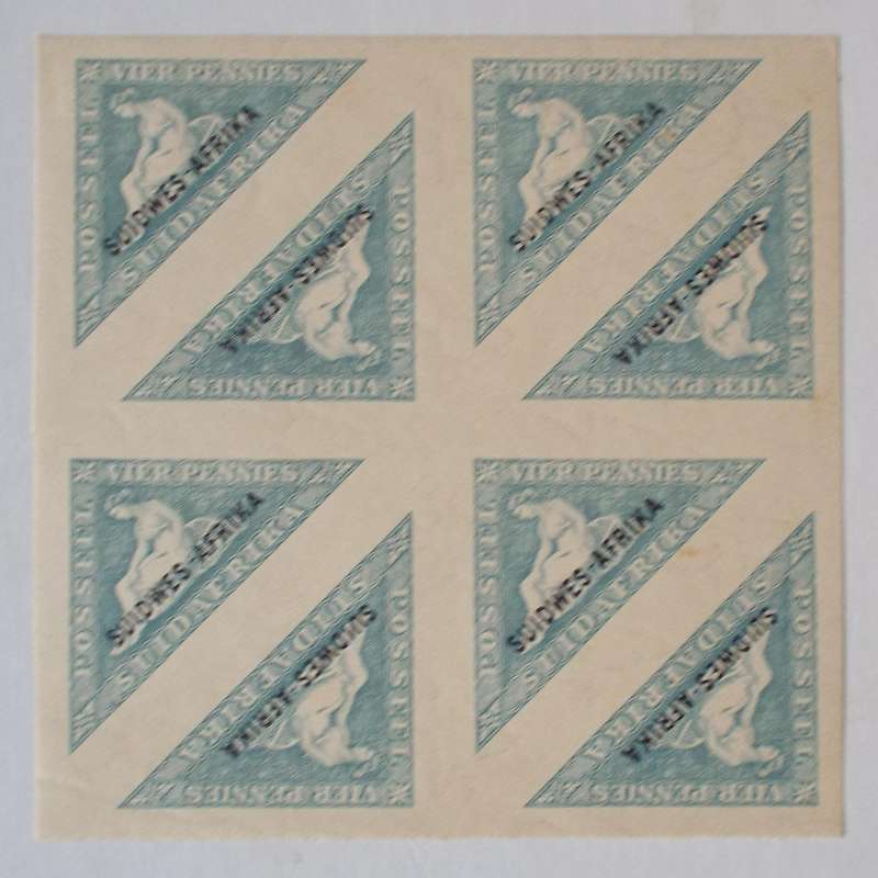 SWA - 1926 Triangulars "Afrikaans" - Sheetlet of 8 with Wide Margins - Unused