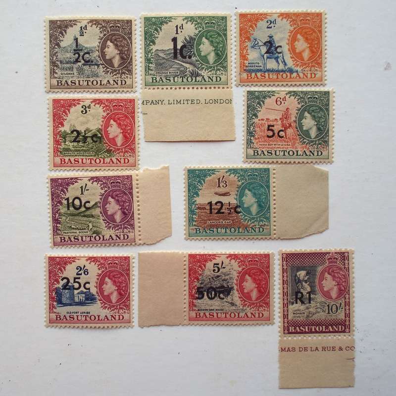 Basutoland - 1961 Defin Issue "QEII" Surch - Short Set of 10 Singles BUT Includes Top Values - MNH