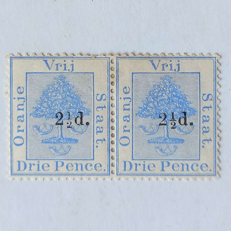 Orange Free State - 1888 Surcharged 2,5d on 3d Ultramarine - Pair - Unused