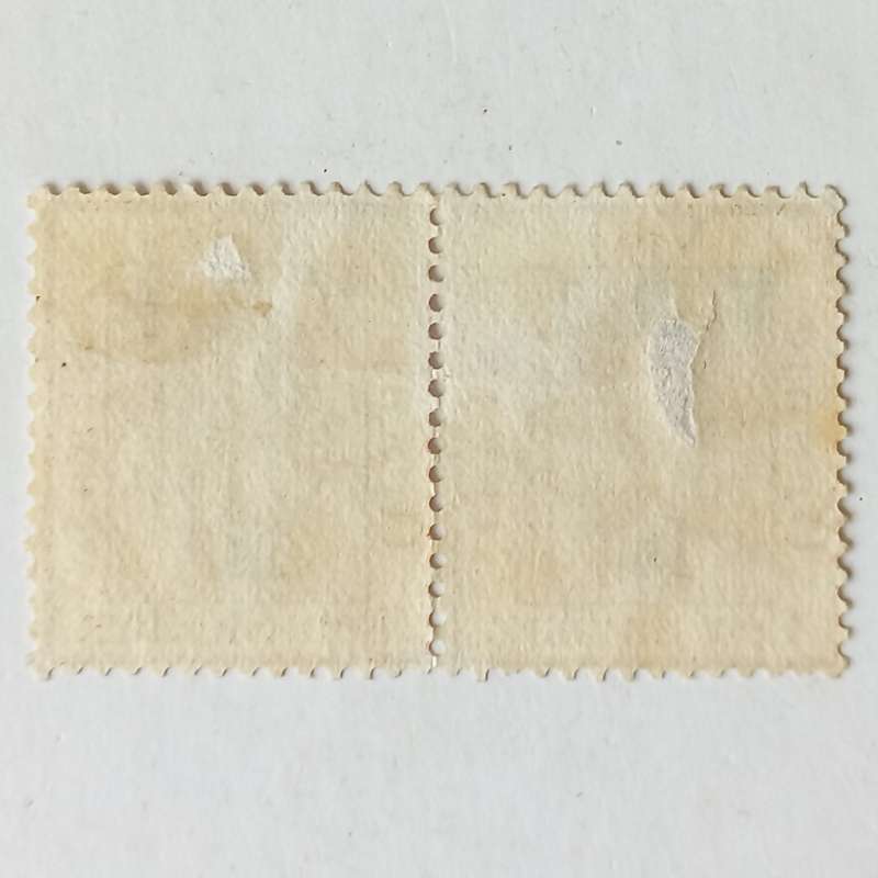OFS - 1900 Optd and Surch (2nd print) - 1s on 1/- Brown - Pair, one with level stops - Unused