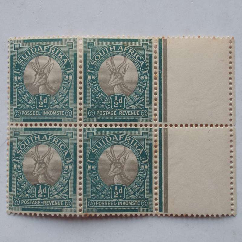 Union - 1926 Defin Issue "London Pictorials" - 1/2d Grey & Green - Block - Unused
