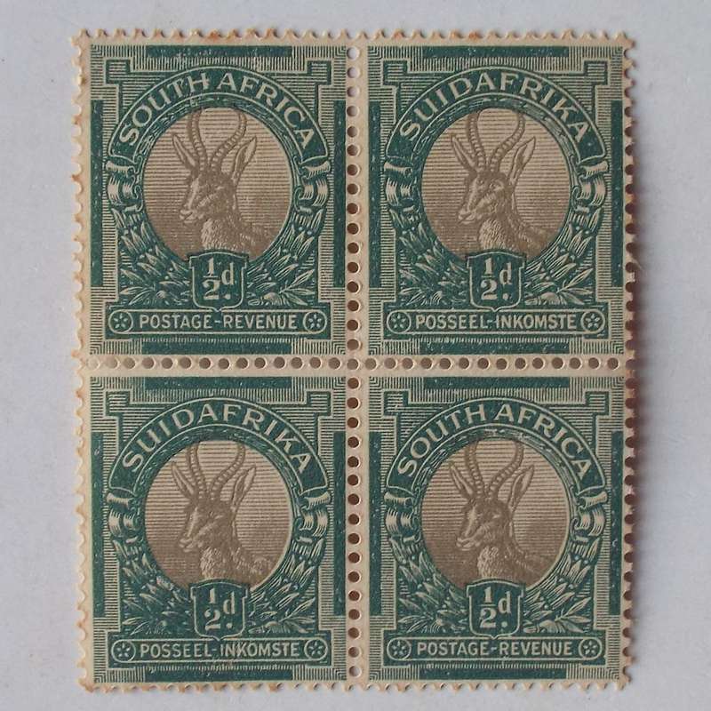 Union - 1926 Defin Issue "London Pictorials" - 1/2d Grey & Green - Block - Unused