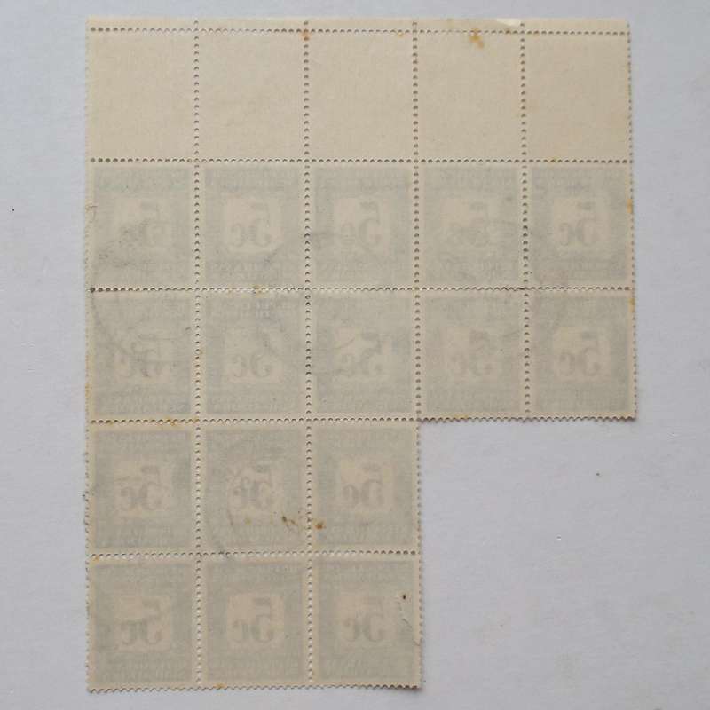 RSA - 1962-69 Postage Dues - 5c Black and Dark Blue - Block of 16 - Used