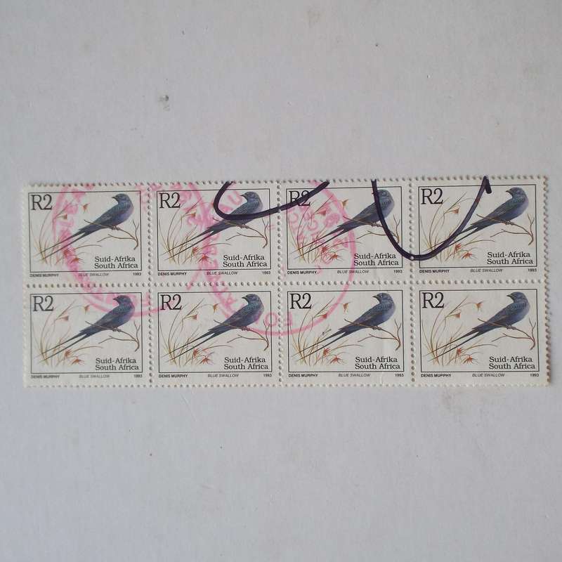 RSA - 1993 6th Defin issue - R2 - Block of 8 - Postally Used