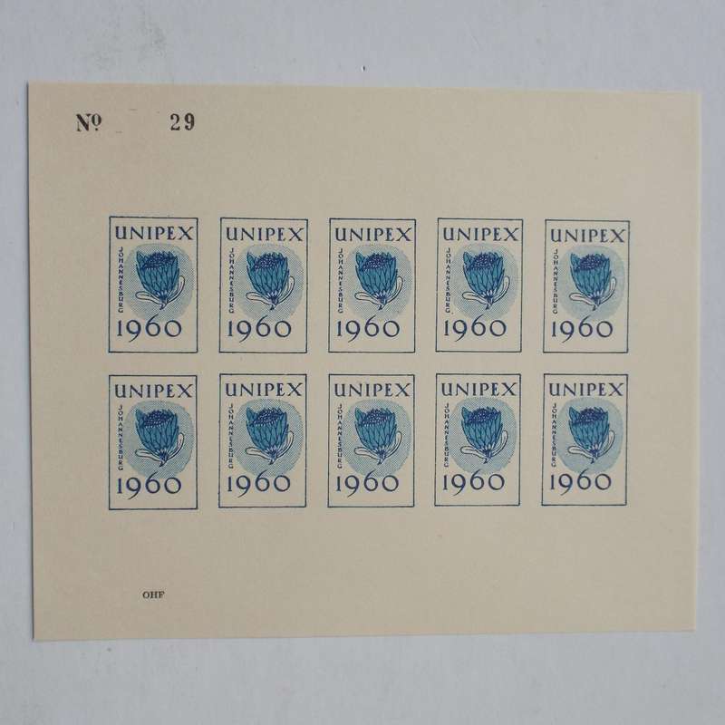UNION - "UNIPEX 1960" - Seven Souvenir Miniature Sheets plus Souvenir Covers