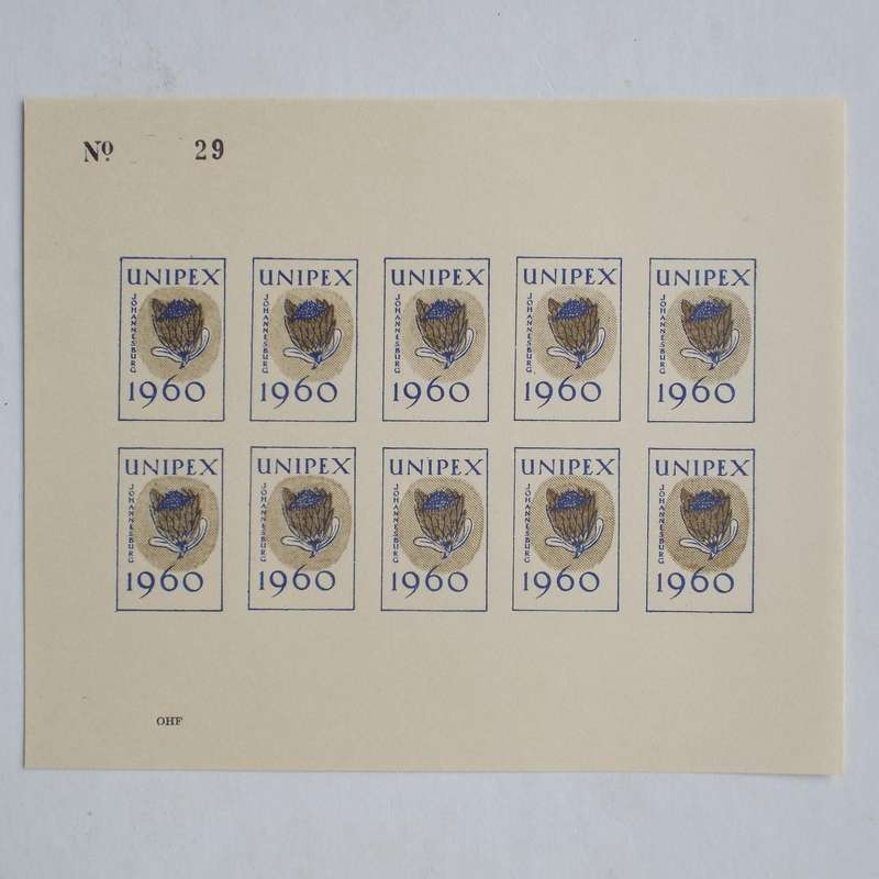 UNION - "UNIPEX 1960" - Seven Souvenir Miniature Sheets plus Souvenir Covers