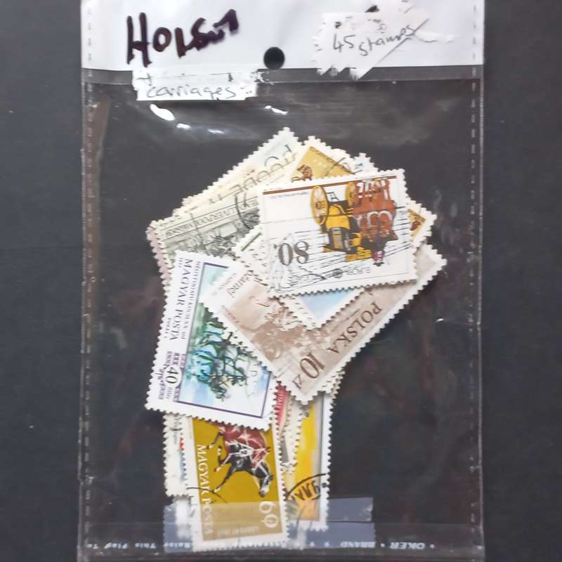 Thematics - Horse & Carriages - 45 stamps in packet - no obvious duplication