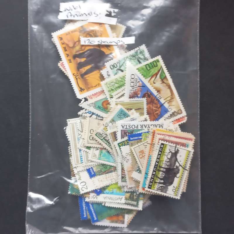 Thematics - Wild Animals - 130 stamps in packet - no obvious duplication