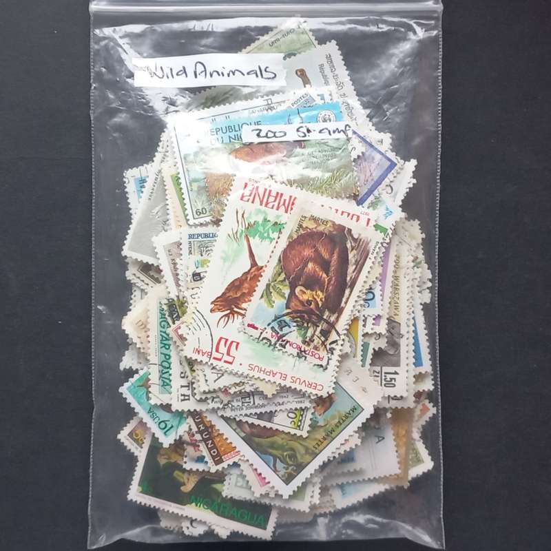 Thematics - Wild Animals - 200 stamps in packet - no obvious duplication