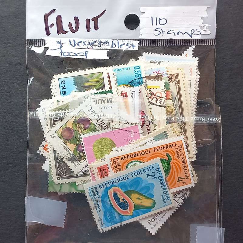Thematics - Fruit & Vegetables - 110 stamps in packet - no obvious duplication