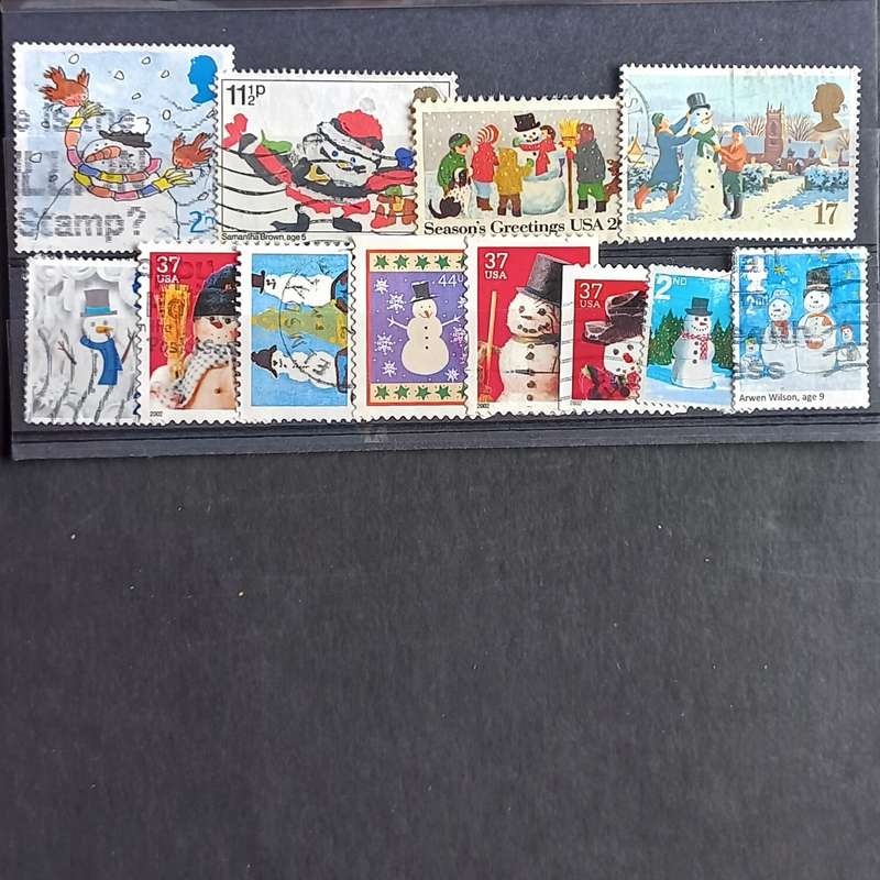 Thematics - Snowmen - 12 stamps - No duplication