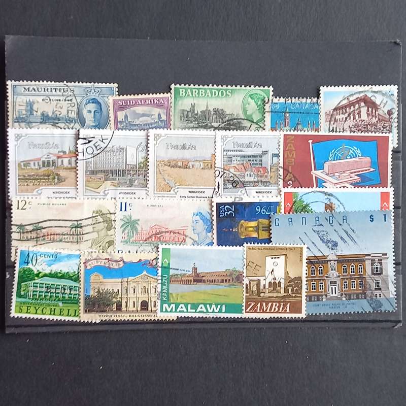 Thematics - Government Buildings - 19 stamps - No duplication