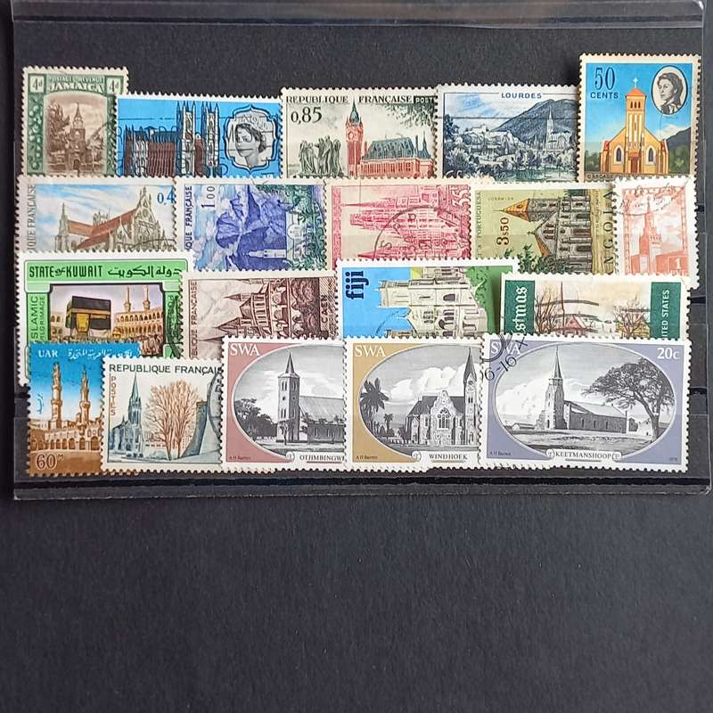 Thematics - Places of Worship - 19 stamps - No duplication