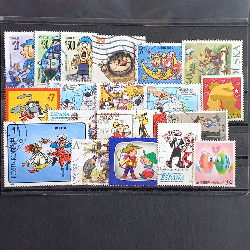 Thematics - Cartoon Characters - 19 stamps - No duplication