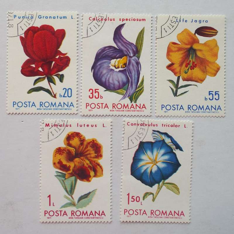 Thematics - Romania - Flowers - 5 Singles