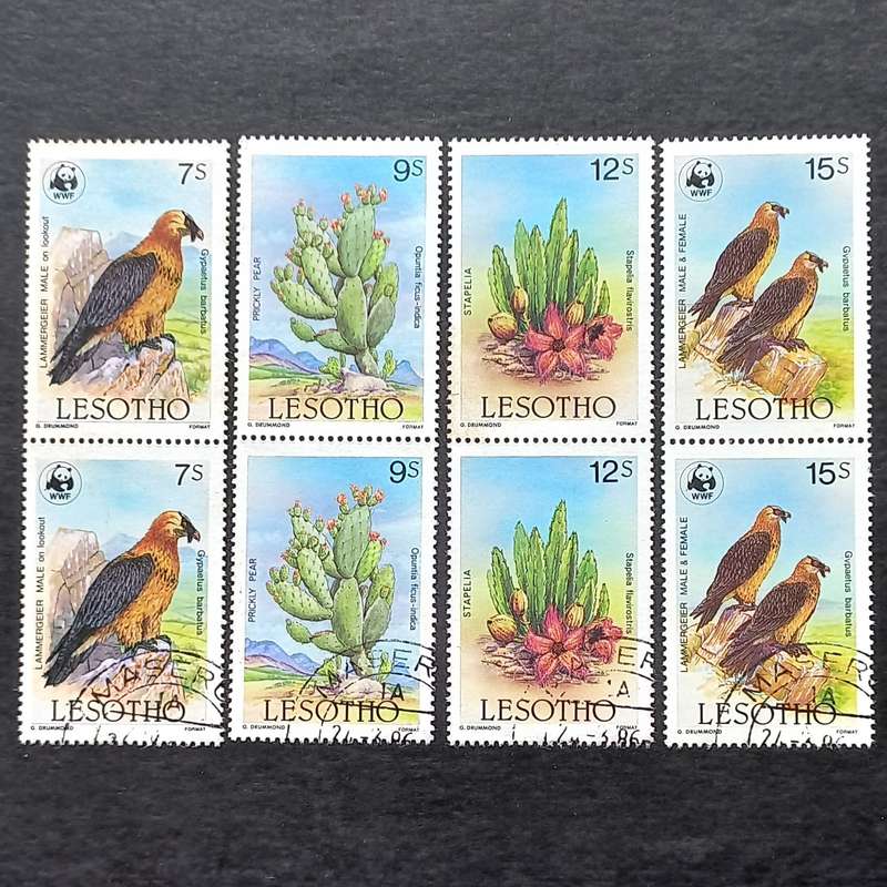 Lesotho - 1986 Fauna and Flora of Lesotho - Full Set of Pairs - Unused and CTO