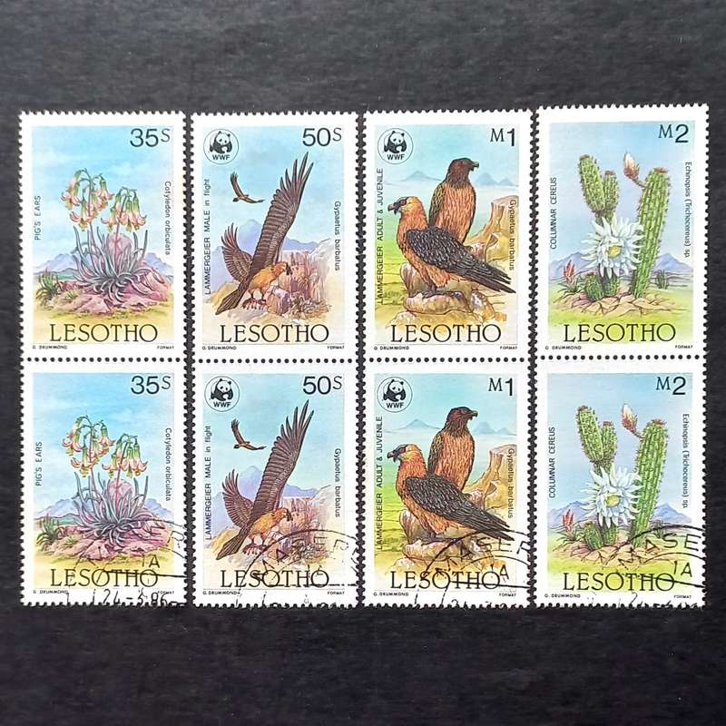 Lesotho - 1986 Fauna and Flora of Lesotho - Full Set of Pairs - Unused and CTO