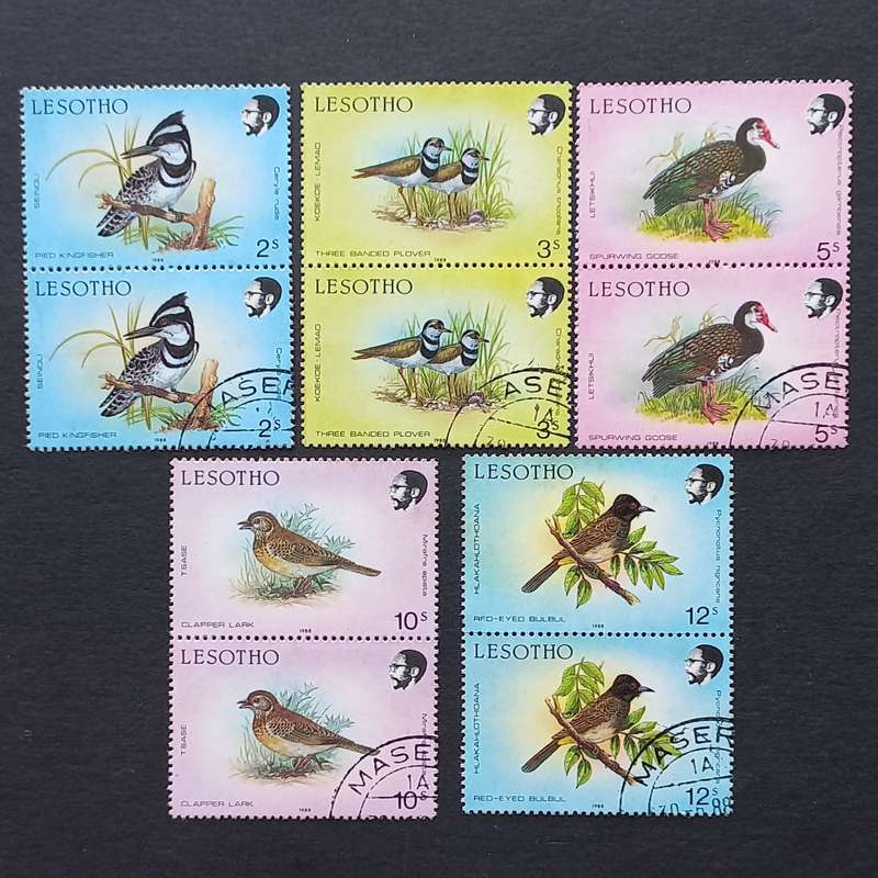 Lesotho - 1988 Birds - Full Set of Pairs - Unused and CTO
