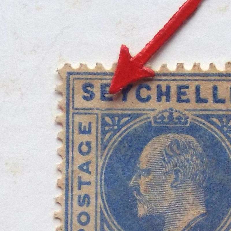 Seychelles - 1903 Surch 3c on 15c Blue - Single with Listed Variety - Unused