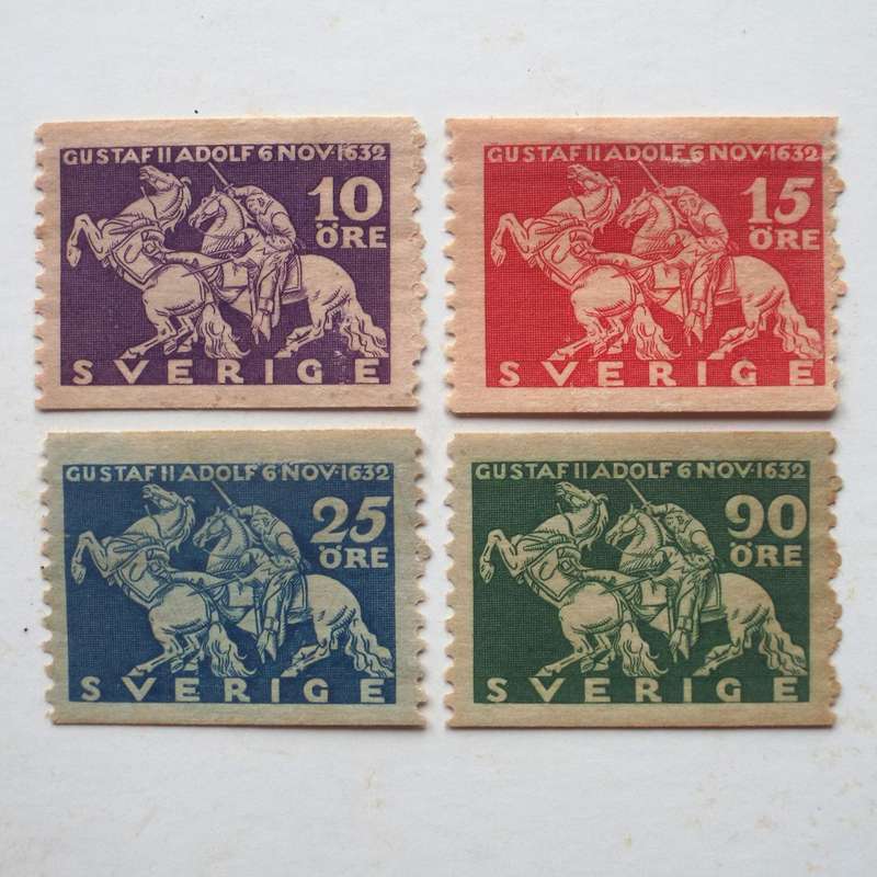 Sweden - 1932 Tercentenary of the Death of Gustavus Adolphus - Full Set of Singles - Unused