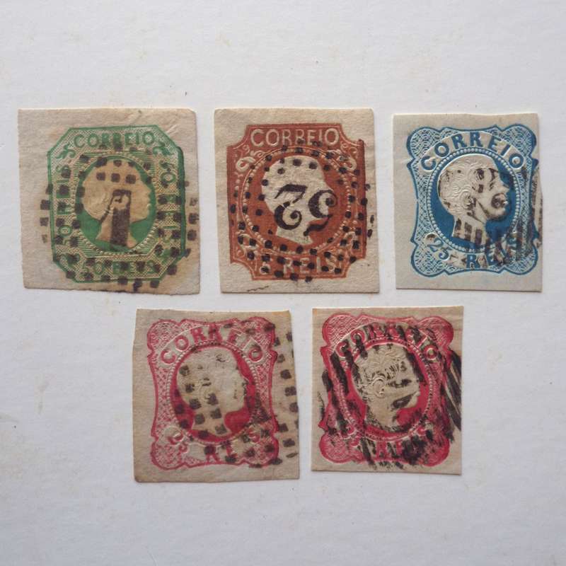 Portugal - 1855 Defin Issue "King Pedro V" (Imperf) - Part Set of Singles - Used