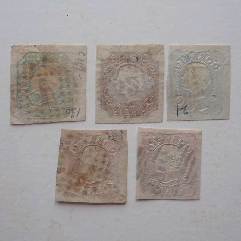 Portugal - 1855 Defin Issue "King Pedro V" (Imperf) - Part Set of Singles - Used