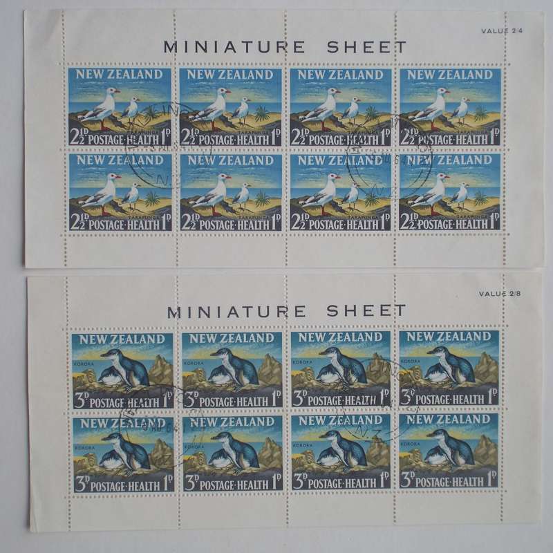 New Zealand - 1964 Health Stamps - Full Set in Miniature Sheets - Used