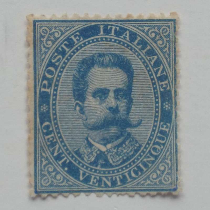 Italy - 1879 Defin Issue "King Umberto I" - 25c Blue - Single - Unused
