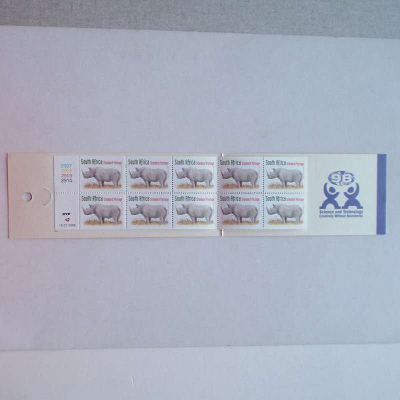RSA - 1998 Rhino Booklet #33 - Block of 10 - Complete