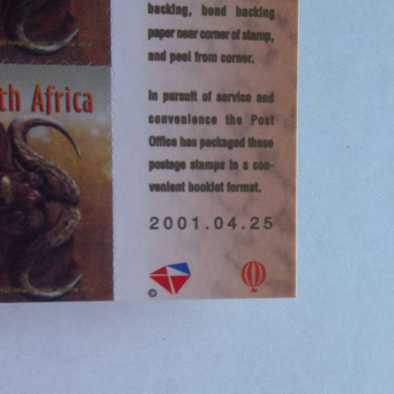 RSA - 2001 Big Five Self-adhesive Booklet #53 - Serrated - Complete