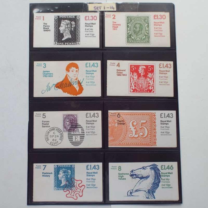 GB QEII - 1981 to 1985 "Postal History" Booklets - Full Set of 14 Booklets - Complete