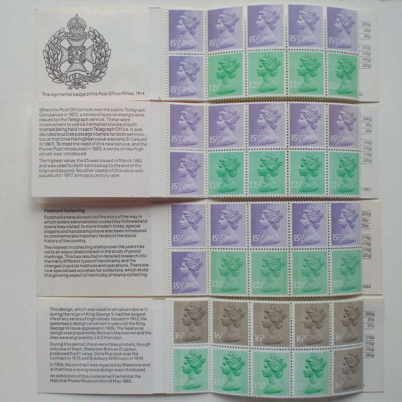 GB QEII - 1981 to 1985 "Postal History" Booklets - Full Set of 14 Booklets - Complete
