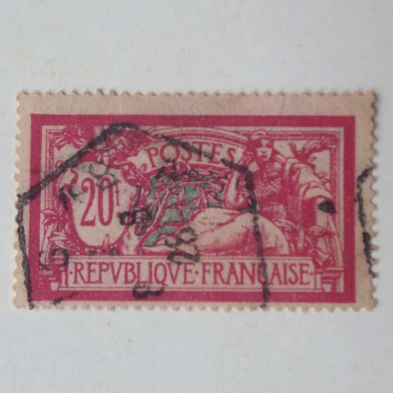 France - 1920 Defin Issue - 20f Mauve & Green (Top Value) - Single - Fine Used