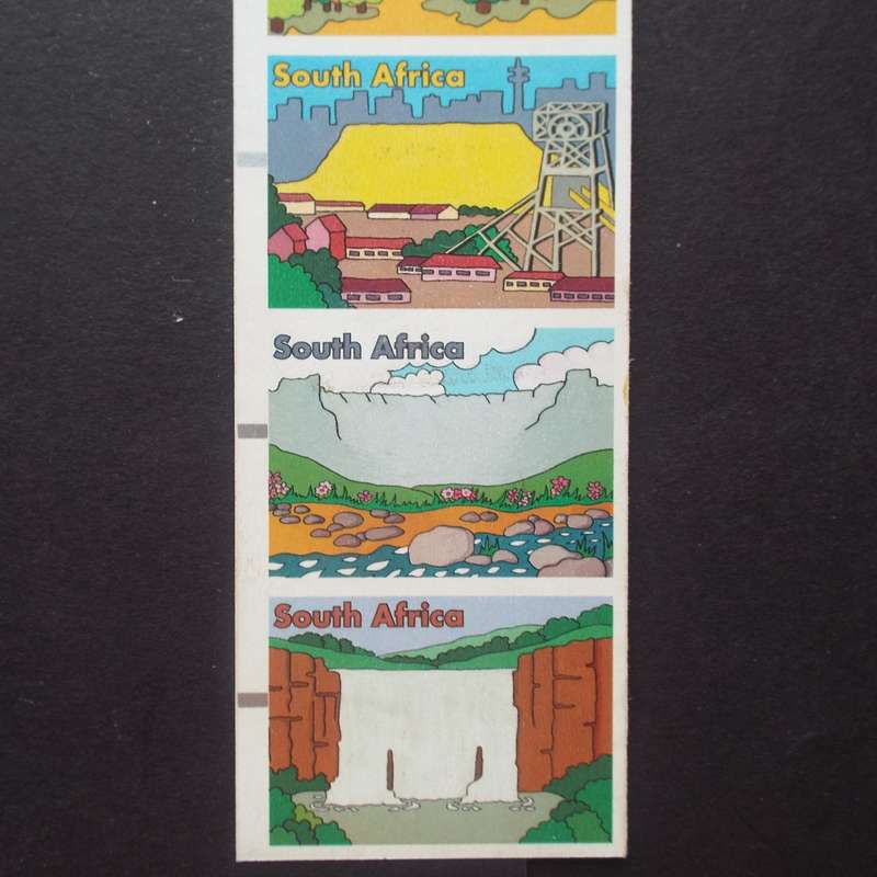 RSA - 1998 Frama Postage Labels "2nd Series" - Imperforate "No Value" Strip of 9 - Very Fine