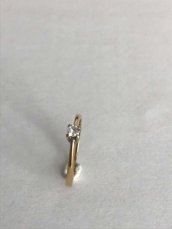Solid 9ct Gold Diamond Ring, 3mm Round Cut Diamond