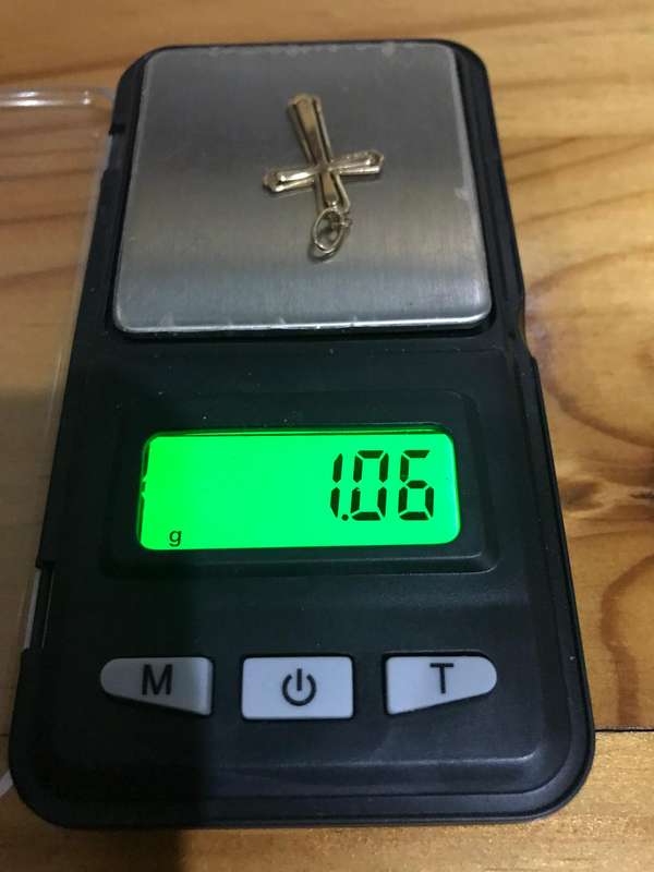 Solid 9ct Gold Cross, Marked 9k
